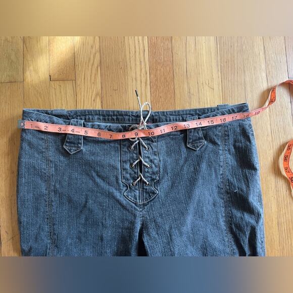 Y2K Vintage Low Rise Lace Up Jeans - Picture 5 of 8